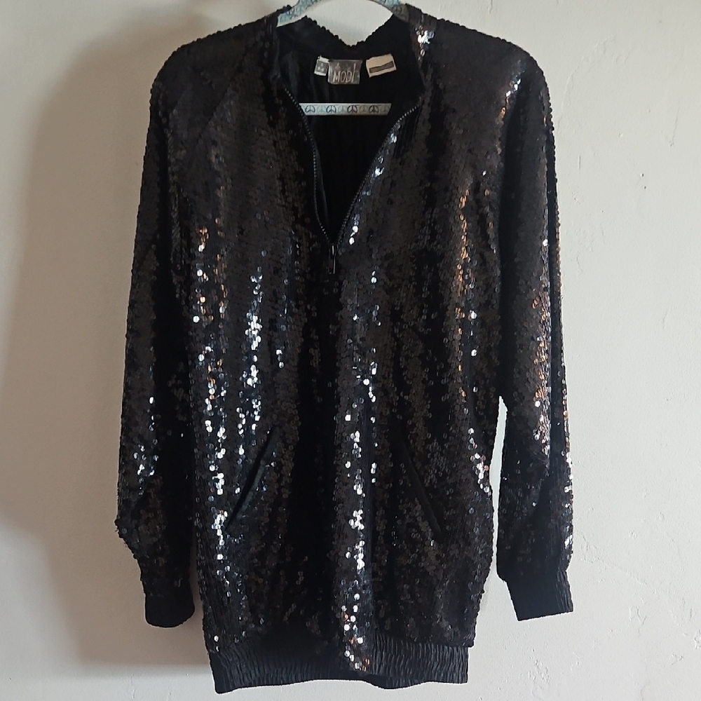 Black Sequin Jacket - image 1
